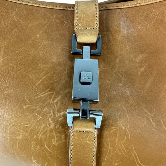 Genuine vintage GUCCI Jackie O Tan Leather Shoulder Bag Purse HTF - Picture 10 of 16